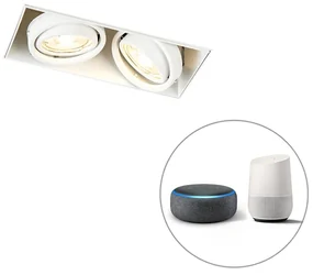 Faretto da incasso intelligente bianco senza cornice incl. 2 GU10 WiFi - Oneon 2