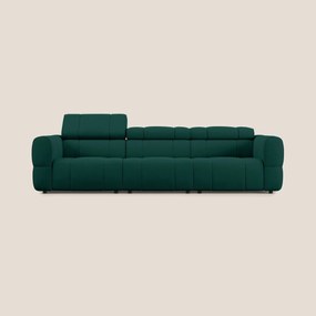 Giotto Divano modulare a 3 sedute con opzione relax elettrico in microfibra effetto velluto impermeabile T09
