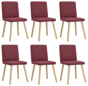 Sedie Da Pranzo 6 Pz Rosso Vino İn Tessuto /