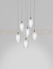 Damasco sospensione r6p cristallo cristallo nickel satinato 6 luci ...