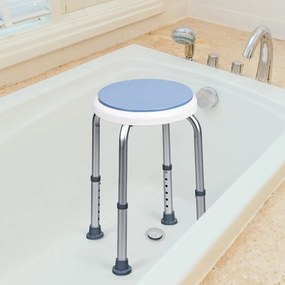 Costway Sgabello per doccia girevole a 360° regolazione in altezza con 6 punte in gomma antiscivolo, Sedile per anziani e disabili