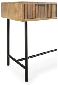 Tavolo consolle di colore naturale in mango massiccio 38x100 cm Mundra – MOME