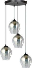 Lampadario a Sospensione ISTAR 4 PREMIUM 4xE27 in Acciaio e Vetro
