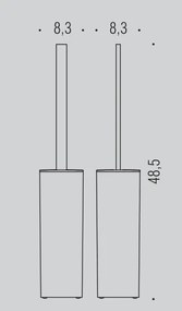 Colombo design basiq b37060nm porta scopino da pavimento in abs nero opaco