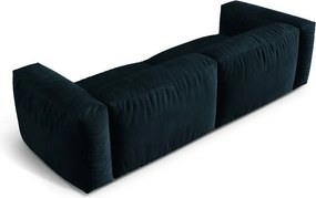 Divano componibile blu scuro con rivestimento in velluto 240 cm Martina – Micadoni