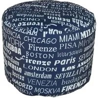 Pouf Puff Puf Tondo 50x40cm Big City Blu Avalli