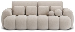 Divano beige allungabile con rivestimento in bouclé 256 cm Cotonn – ELTAP