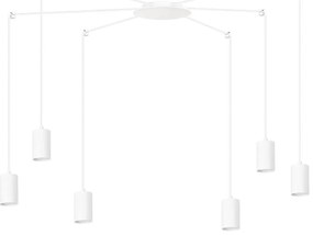 Lampadario a Sospensione in Acciaio TRAKER 6 BLACK e WHITE