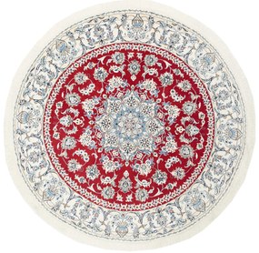 Nain Tappeto 200x200 Rosso (Iran) Annodato A Mano