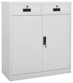 Armadio Per Ufficio Grigio Chiaro 90x40x102 Cm İn Acciaio /