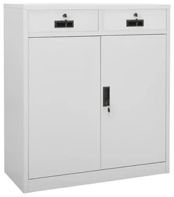 Armadio Per Ufficio Grigio Chiaro 90x40x102 Cm İn Acciaio /