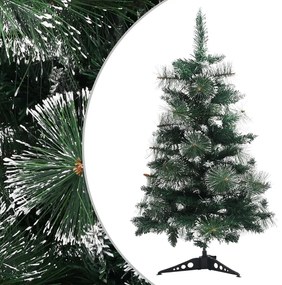 Albero di Natale Artificiale con Neve Floccata e LED in diverse dimensioni e materiali, Albero di Natale Artificiale Supporto Verde e Bianco 60 cm PVC