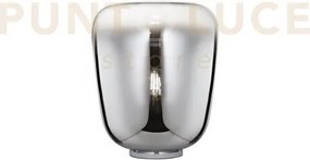 Lume smoke cromo 1 luce attacco e27 33x39,8cm in vetro soffiato