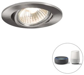 Faretto da incasso acciaio orientabile incl lampadina smart GU10 - CISCO