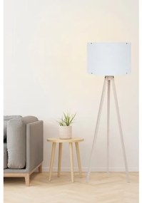 Lampada Treppiede Da Terra 38x145 Cm Design Moderno Bianco e Crema