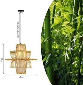 Immax 08254L - Lampadario a sospensione con filo PINCHOS 1xE27/40W/230V diametro 45 cm bambù