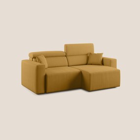 Orwell divano con seduta estraibile in microfibra smacchiabile T11 giallo 180 cm