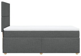 Giroletto a molle con materasso grigio scuro 90x190 cm tessuto
