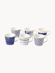 Set di 6 tazze in porcellana Pacific Blue