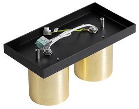 Faretto da soffitto moderno nero con oro 2 luci - Tubo