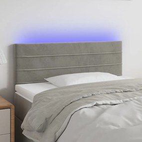 Testiera A Led Grigio Chiaro 80x5x78/88 Cm İn Velluto /