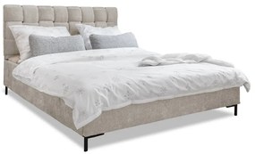Letto matrimoniale imbottito beige con rete inclusa 180x200 cm Eve – Miuform