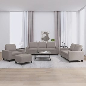 Set Di Divani 4 Pz Tortora İn Tessuto /