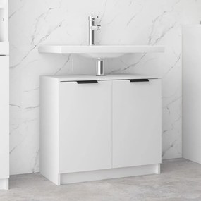Armadietto Da Bagno Bianco 64,5x33,5x59 Cm İn Legno Multistrato /