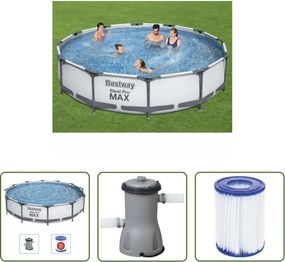 vidaXL Piscina per giardino - Bestway Set Piscina Steel Pro MAX 366x76 cm