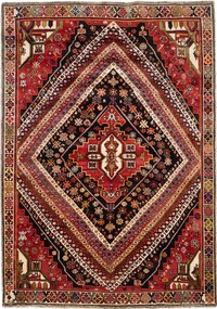 Shiraz Tappeto 260x180 Rosso (Iran) Annodato A Mano