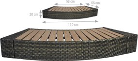 Vasca Idromassaggio da Esterno Semirigida Riscaldata 4 Posti con Mobili Ø156x70 cm NetSpa Vita Nera...