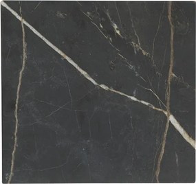 Tavolo bar pub ristorante in HPL 80x80 cm Marmo Nero per esterno base Argento H 74