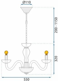 Lampada Da Soffitto Pensile Candeliere APP1081-6CP