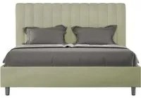 Letto Matrimoniale rivestito in Microfibra - AGUEDA Colore: T verde, Dimensione Rete: 160x200, Tipologia Letto: Senza Rete