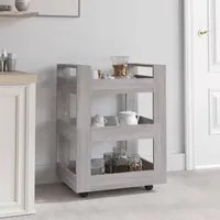 Carrello da Cucina Grigio Sonoma 60x45x80 cm Legno Multistrato 816822