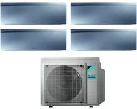 Climatizzatore Condizionatore Daikin Bluevolution Quadri Split Inverter serie EMURA SILVER III 7+7+9+18 con 4MXM80N R-32 Wi-Fi Integrato 7000+7000+9000+18000 Colore Argento - Garanzia Italiana