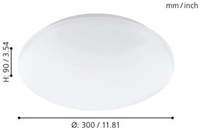 Eglo 33219 - Plafoniera LED RGB GIRON-C, LED 17W/230V, Ø 30 cm, bianco