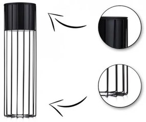 Vaso da fiori in metallo LOFT 70x20 cm nero