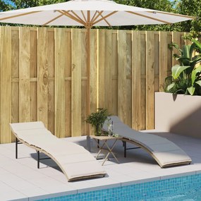 Lettini Prendisole 2 Pz Con Cuscini Beige İn Polyrattan /