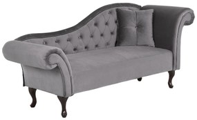 Chaise longue per lato destro in velluto grigio LATTES Beliani