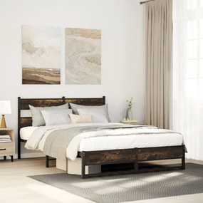 Giroletto Senza Materaso İn Metallo Rovere Fumo 160x200 Cm /