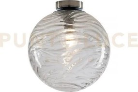 Plafoniera nereide trasparente 1 luce attacco e27 25x25cm in vetro ...