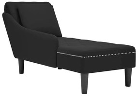 Sdraio Con Cuscino E Bracciolo Destro İn Velluto Nero /