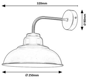 Rabalux 5307 - Lampada da muro DRAGAN 1xE27/60W/230V