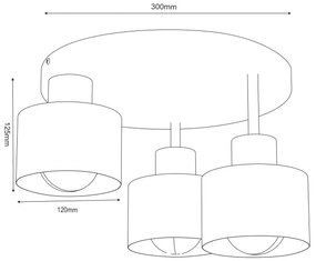 Plafoniera PARKLA 3xE27/15W/230V beige
