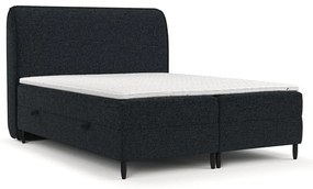 Letto boxspring nero con contenitore 140x200 cm Melba - Maison de Rêve
