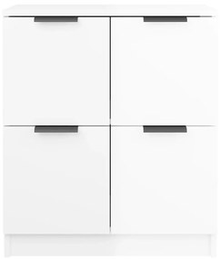 Credenza bianco lucido 60x30x70 cm in legno multistrato