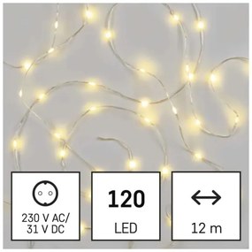 Catena LED natalizia da esterno 120xLED/17m IP44 bianco caldo