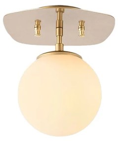 Plafoniera dorata con paralume in vetro 20x25 cm Well – Opviq lights