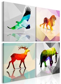 Quadro Colourful Animals (4 Parts)